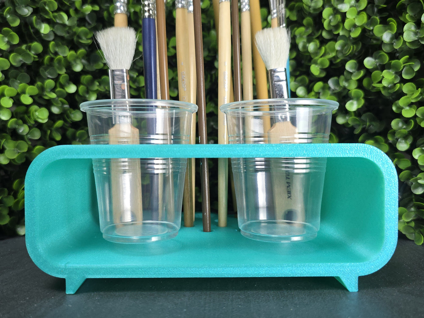 Paintbrush/Brush Holder Station (Fits 5 oz cups for Water/Glaze/Paint)