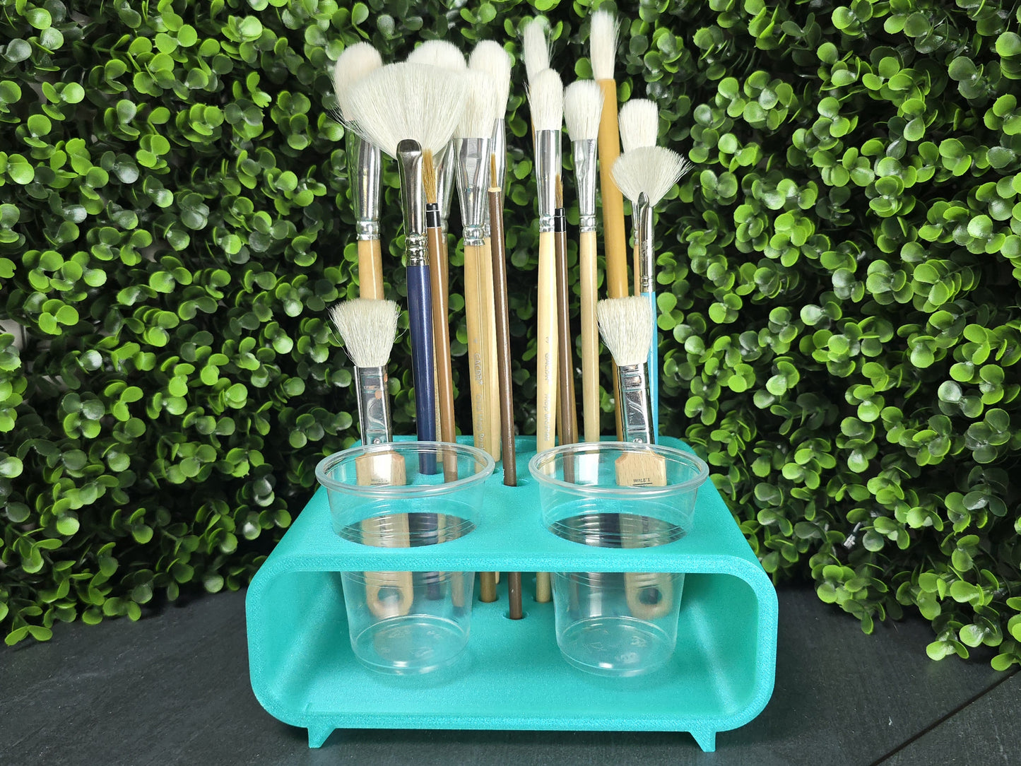 Paintbrush/Brush Holder Station (Fits 5 oz cups for Water/Glaze/Paint)